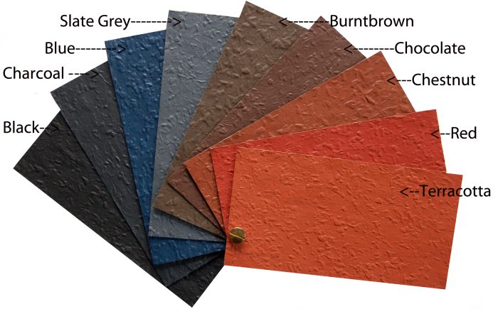  A colour pallette of Roof paint colours 