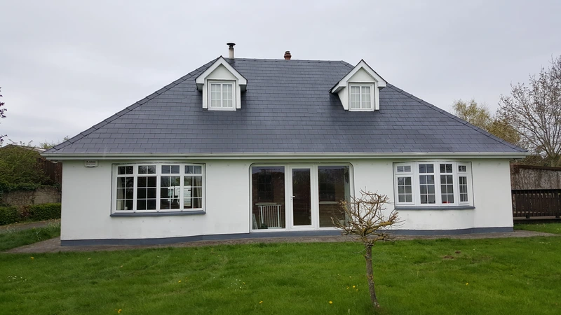 Roof tiles after being painted