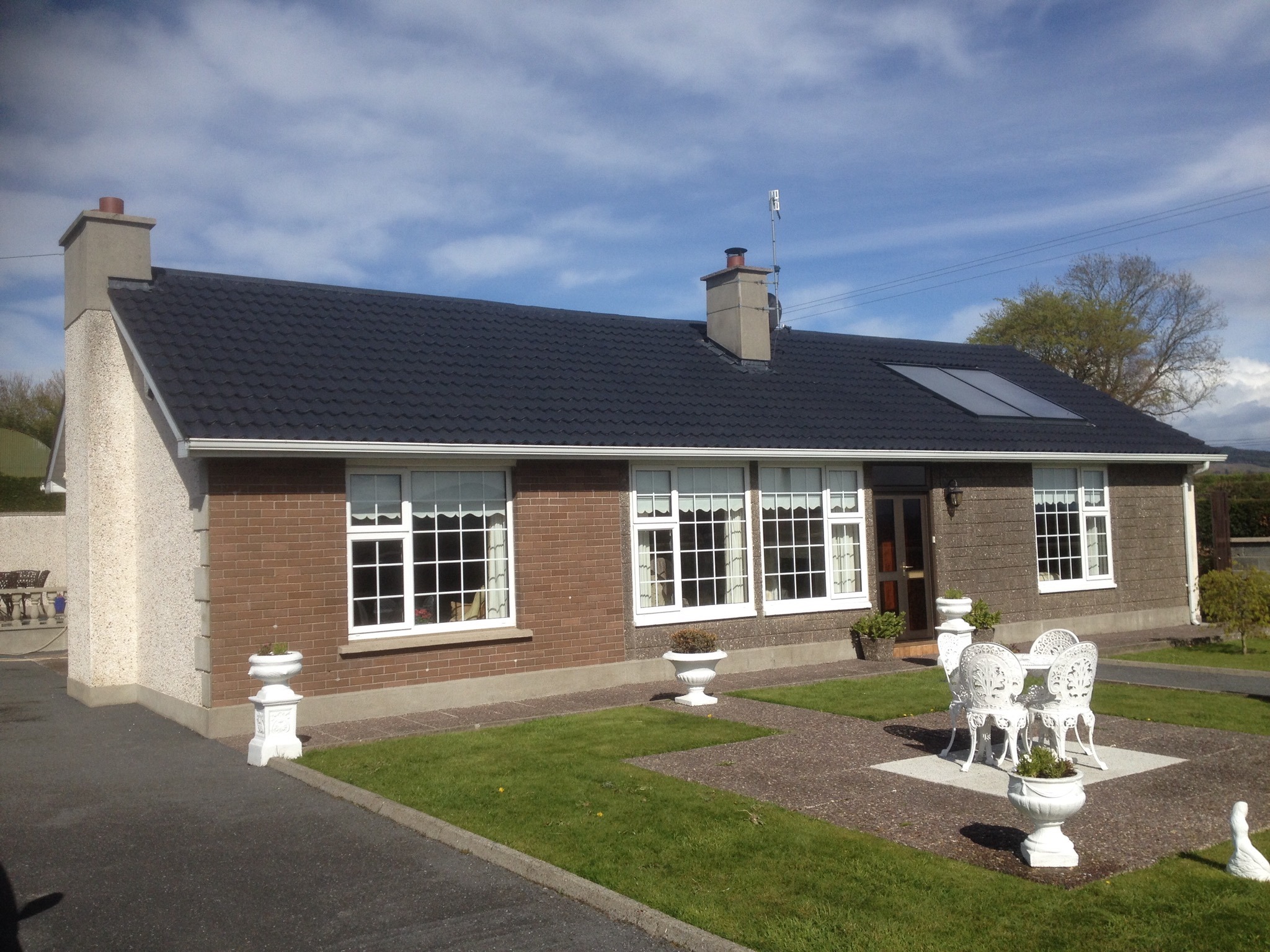 A newly painted roof on a bungalow in Ireland 
